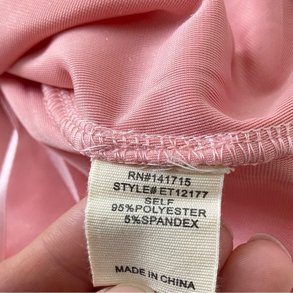 Evenuel Peach Velvet Velour Off Shoulder Crop Top - Size Large - Picture 8 of 11